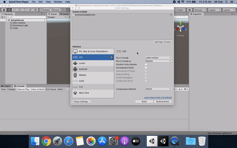 Cannot connect myo with unity project built for mac